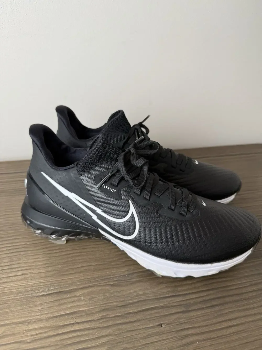 Nike Air Zoom Infinity Tour Golf Shoes FlyKnit Black White Spikes Men's 8